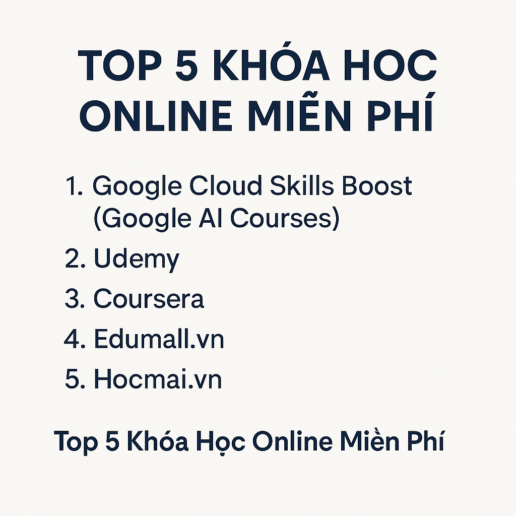 Top 5 khóa học online miễn phí nổi bật tại Việt Nam